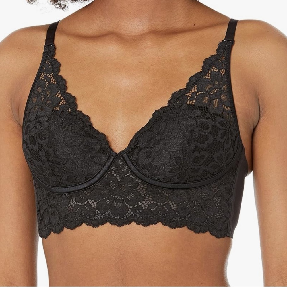 Maidenform Women's Pure Comfort Wireless Lace Longline Bralette Convertible Bra